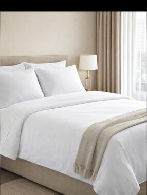 Threshold Performance Queen Sheet Set White 400 TC Wrinkle Resistant